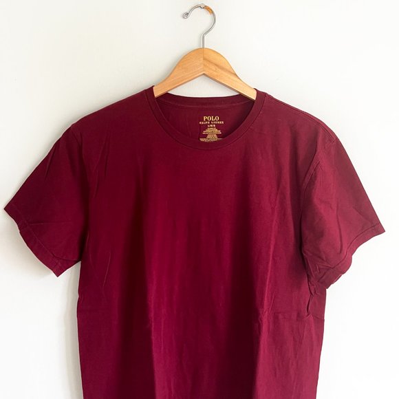Polo Ralph Lauren Men's Burgundy T-Shirt Size Large - Picture 2 of 8